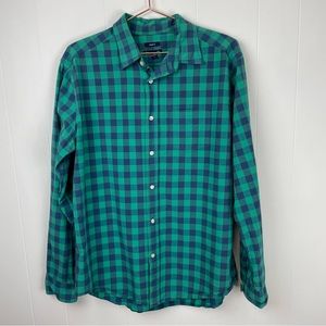 Gap Factory Classic Fit Check Print Long Sleeve Button Down Shirt